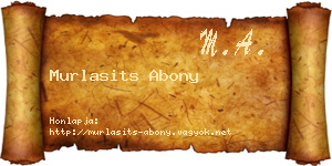 Murlasits Abony névjegykártya